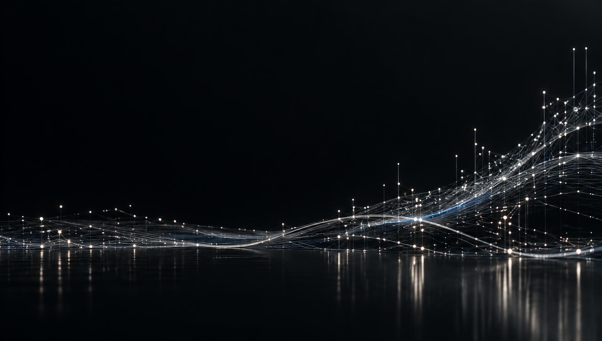 Abstract network of connected data points
